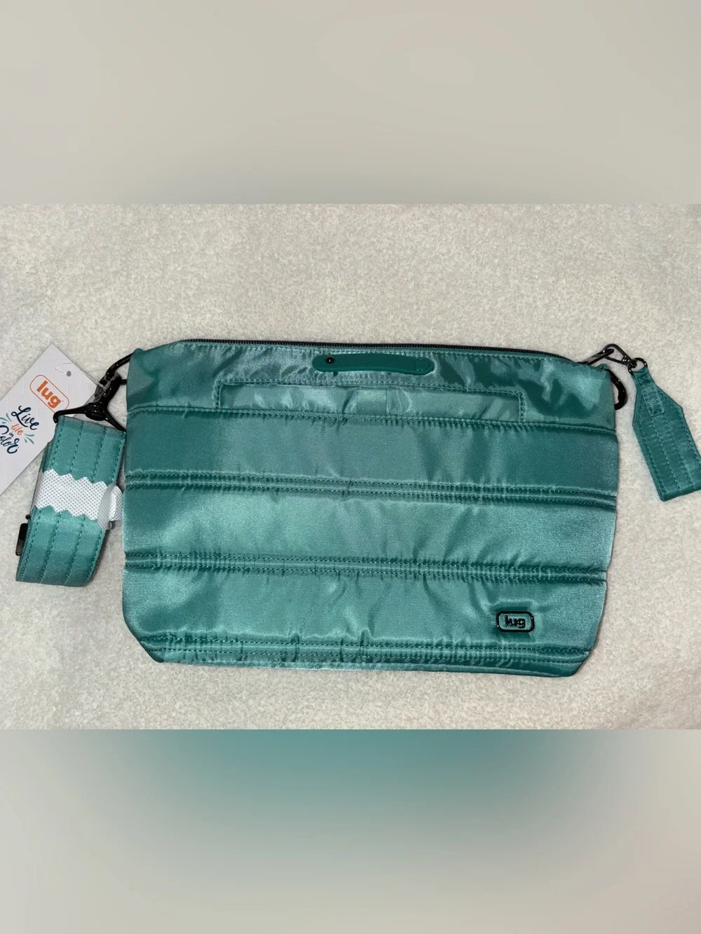 Lug flare surf teal green blue crossbody oversized puller love stripe multi